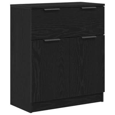 Afbeelding van vidaXL Sideboard Zwart Eiken Bewerkt Hout Middelgroot Opslag