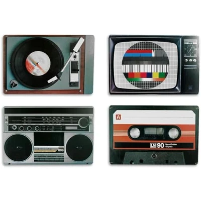 Image de Ensemble de sets table nostalgie équipement audio style rétro