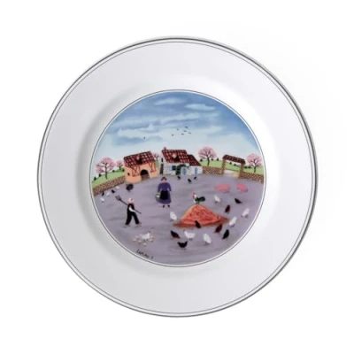 Afbeelding van Villeroy &amp; Boch 10 2337 2644 porseleinen grijs dessertbord, 22 x 23 7 cm, 1 bord