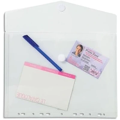 Afbeelding van Exacompta Ref. 57381E zak met 5 geperforeerde enveloppen van polypropyleen klittenbandsluiting A4 kristalhelder