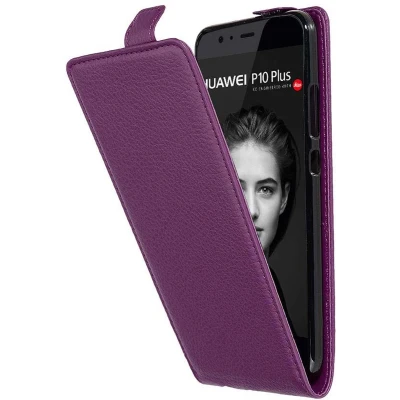 Afbeelding van Cadorabo Hoesje geschikt voor Huawei P10 PLUS in BORDEAUX PAARS Beschermhoes flip design Case Cover van getextureerd imitatieleer