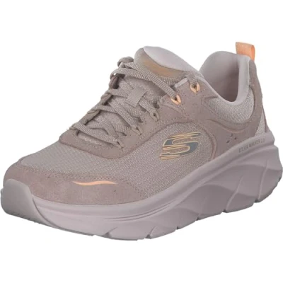 Afbeelding van Skechers Sport D&#039;LUX Walker 2.0 Autumn SUN Sneakers laag Taupe orange, Dames, Maat: 41, orange Leer