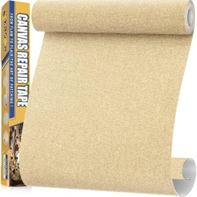 Afbeelding van Zelfklevende waterdichte stoffen patch 40 x 160 cm voor outdoormeubels, boothoezen, banken, tenten, woonkamerstoelen, zonwering, geelbeige