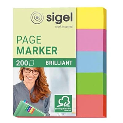 Afbeelding van Sigel indexeringsstrookjes 12x50mm 5 kleuren papier index tabs SI HN625
