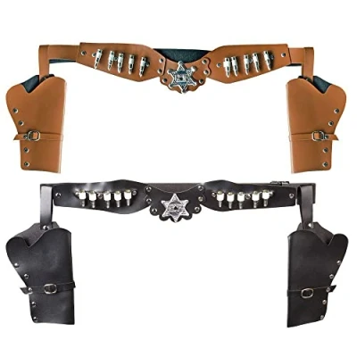 Afbeelding van Boland Cowboyholster dubbel Sheriff assorti Pistool / revolver Cowboy Indiaan Carnaval Themafeest