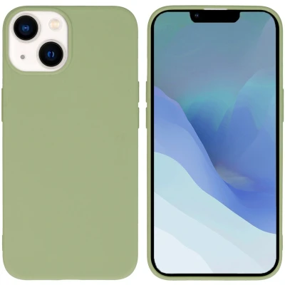 Afbeelding van iMoshion hoesje Geschikt voor iPhone 14 Siliconen Design Groen / Retro Green