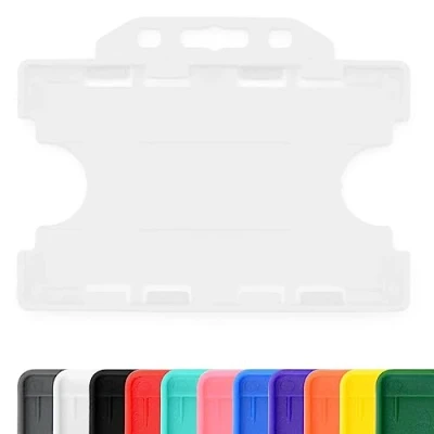 Afbeelding van CKB ltd 100x kaarthouder badgehouder pasjes badge badges naambadge houder kaarthouders naambadges plastic badgehouders etiket ov hoesje houders etiketten hardplastic Transparant doorzichtig dubbelzijdig