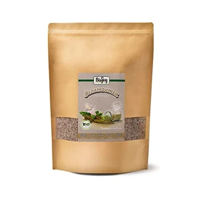 Afbeelding van Biojoy Ongeschilde biologische sesam (1,5 kg), heel en rauw, witte sesamzaadjes, zonder toevoegingen