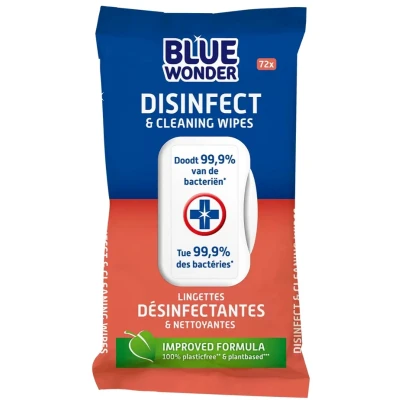 Afbeelding van Desinfectiereinigerdoekjes Blue Wonder 72st