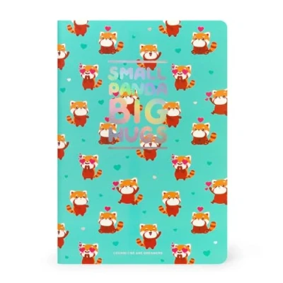 Afbeelding van Legami Middelwit notitieboek A5 14,2 x 21 cm, wit van FSC gecertificeerd papier, Red Panda thema