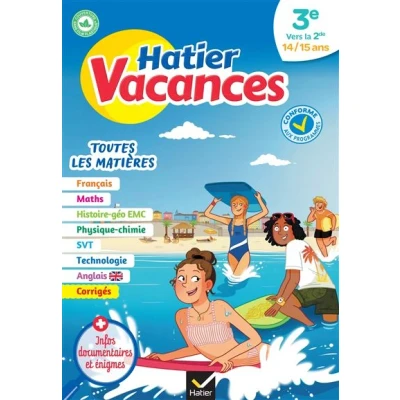 Image de Hatier vacances Cahier de 2025 Toutes les matières la 3e à 2de