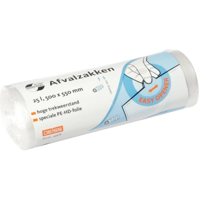 Afbeelding van vuilniszak Universal Plus, 7 micron, ft 50 x 55 cm, 25 liter, transparant, rol van stuks