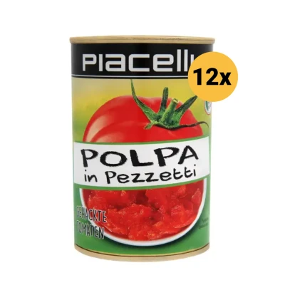 Afbeelding van Polpa in Pezzetti gehakte tomaten 400g Tray 12 Blik
