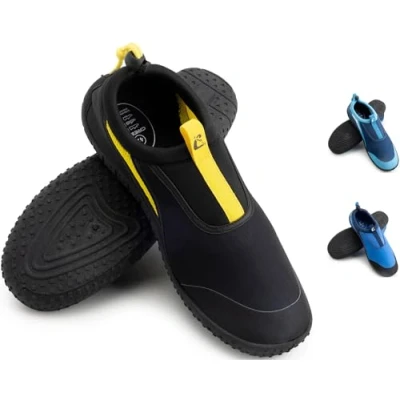 Afbeelding van Cressi Coco Aquashoes Uniseks schoenen ontworpen voor watersport en comfortabel wandelen in vochtige omgevingen, zee strand, zwart/geel, 40 EU/7 UK