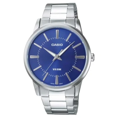 Afbeelding van Casio Gemengd analoog, digitaal, kwartshorloge met armband van roestvrij staal, zilver, modern, zilver., Modern