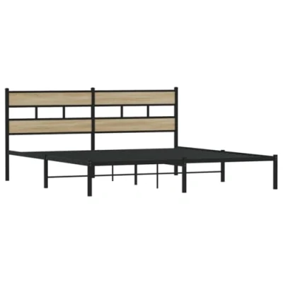 Afbeelding van Bedframe zonder matras metaal sonoma eikenkleurig 180x200 cm