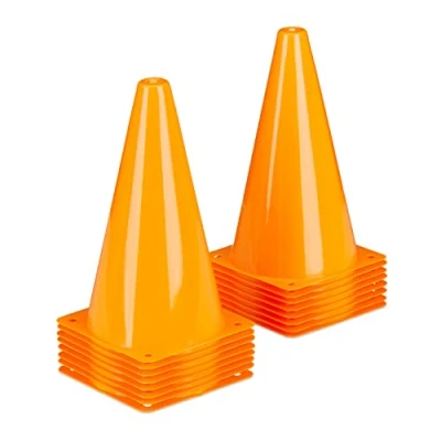 Afbeelding van Relaxdays pylonnen set van 16 voetbal hondentraining pionnen 23 cm oranje