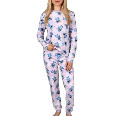 Afbeelding van Disney Lilo en Stitch pyjama voor meisjes met lange mouwen, fleece