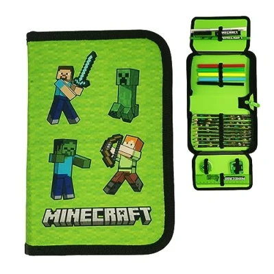 Afbeelding van Minecraft Pennenetui voor kinderen etui school gevuld met schrijfwaren, Steve Alex, pennenzak