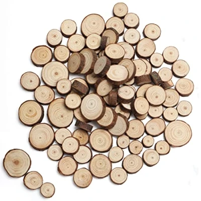 Afbeelding van Kurtzy Natuurlijk Onbewerkte Houten Schijven (100 Pak) 1,3 3,3 cm Stam Cirkels met Schors, Zonder Gat Voor DIY Kunst/Hobby, Kerst Ornamenten en Bruiloft Decoratie