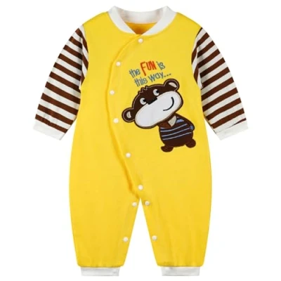 Afbeelding van Babyrompertje jongens meisjes pyjama katoen overalls zuigeling speelpak baby nachtkleding, aap, 0 3 maanden