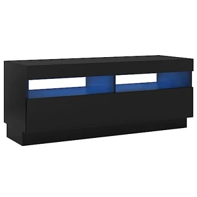 Afbeelding van vidaXL TV kast met ledlampen, zwart, 100 x 35 40 cm