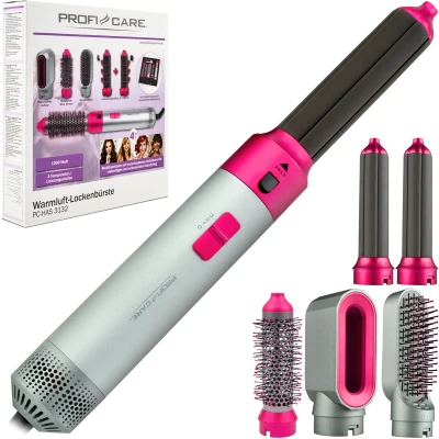 Afbeelding van ProfiCare HAS 3132 4 in1 Multistyler Airstyler Hairstyler voor krullen, volume, stijlen en drogen grijs/pink 3 standen