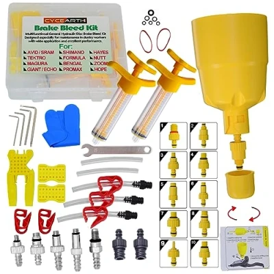 Afbeelding van CYCEARTH Hydraulische schijfremolie ontluchtingsset voor alle Shimano, SRAM, AVID, Tektro, Magura, Hayes, fietsremreparatiegereedschap (verbeterd)