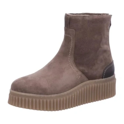 Afbeelding van Marc O&#039;Polo Enkellaarsjes met sleehak, Dames, Maat: 41, Dark taupe Leer