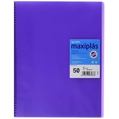 Afbeelding van Grafoplás 39835035 50 hoesjes, A4, envelop met elastieken en spiraalbinding, violet