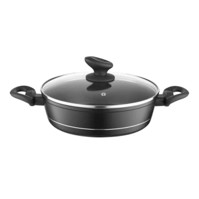 Afbeelding van FLORINA Aluminium kookpan (2,3 l), diameter 24 cm, pan met deksel van DELUX glas, steelpan inductiebodem, voor inductie, alle warmtebronnen, antiaanbaklaag