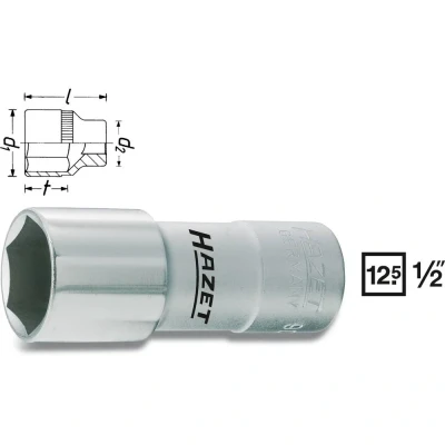 Afbeelding van HAZET 900AMGT Steeksleutelelement sup5/supsub8/sub Chroom vanadium staal