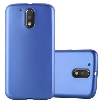 Afbeelding van Cadorabo Hoesje geschikt voor Motorola MOTO G4 / PLUS in METAAL BLAUW Beschermhoes gemaakt van flexibel TPU silicone Case Cover