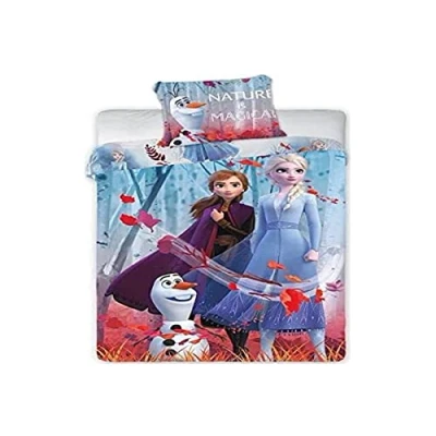 Afbeelding van Frozen dekbed eenpersoons Anna, Elsa en Olaf dekbedhoes 140 x 200 cm.