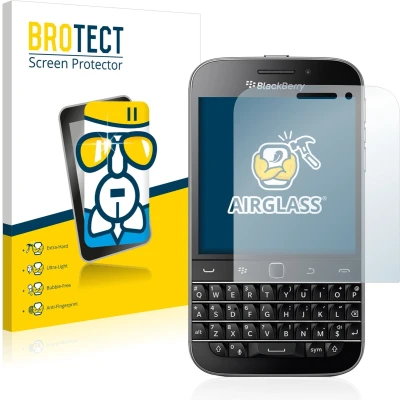 Afbeelding van BROTECT AirGlass kogelwerende glasfolie (1 Stuk, Blackberry Classic Q20), Smartphone beschermfolie, Transparant
