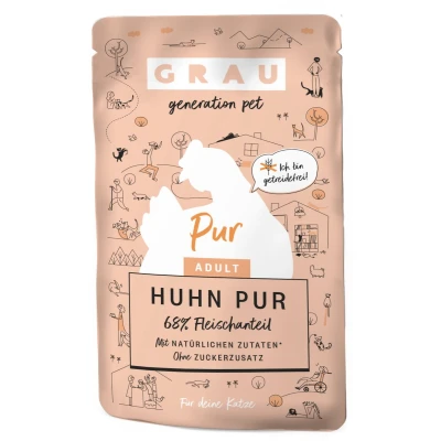Afbeelding van GRAU Adult Graanvrij 16 x 125 g Kattenvoer Kip Puur