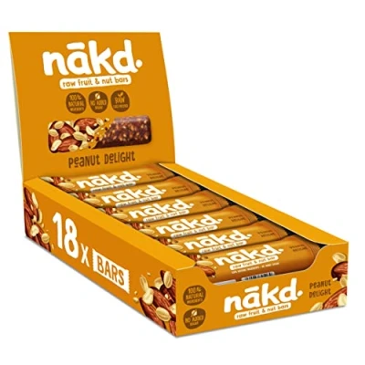 Image de Nākd. Cacahuètes Raw Barres de Fruits et Noix 100% D&#039;ingrédients Naturels Sans Sucre Ajoutés Vegan 18 x 35g 630g