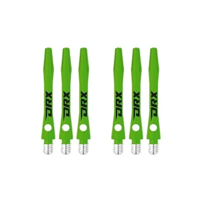 Afbeelding van RED DRAGON DRX Coated Aluminium Short Green Logo Dart Stems (Shafts) 2 sets per verpakking (in totaal 6 stems)