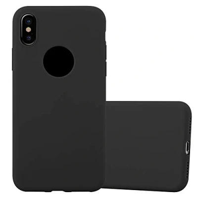 Afbeelding van Cadorabo Hoesje geschikt voor Apple iPhone X / XS in CANDY ZWART Beschermhoes gemaakt van flexibel TPU silicone Case Cover
