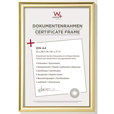 Afbeelding van walther+ design KP130G Wissellijst Papierformaat: DIN A4 Goud