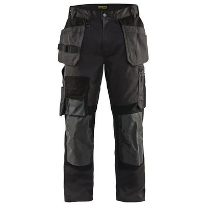 Image de Pantalon artisan stretch gris foncé/noir