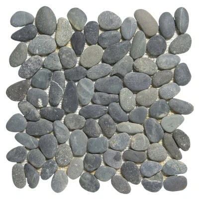 Afbeelding van The Mosaic Factory Natural Stone Riviersteen Donkergrijs