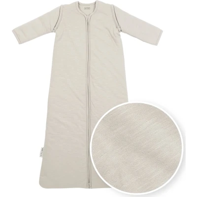 Afbeelding van Meyco baby Slub slaapzak met afritsbare mouwen greige 70cm