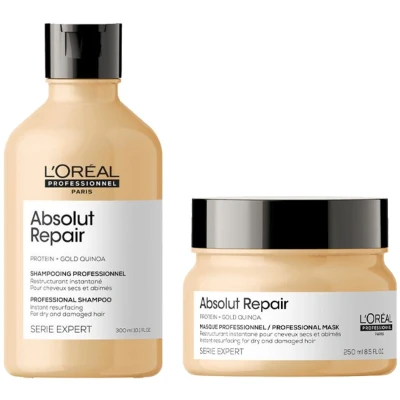 Afbeelding van L&#039;Oréal Serie Expert Absolut Repair Gold Shampoo 300ml + Mask 250ml bundel/set/pakket