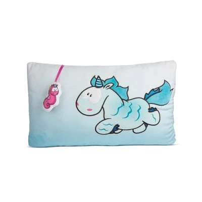 Afbeelding van Aquario Eenhoornkussen, 43 x 25 cm, blauw, zacht pluche kussen voor jongens, meisjes, baby&#039;s en liefhebbers, ideaal thuis, kleuterschool of onderweg