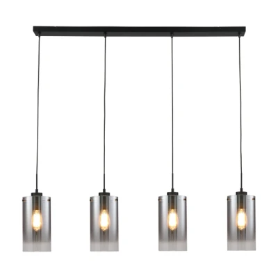 Afbeelding van Hanglamp 4lichts glas smoke naar helder 125cm breed