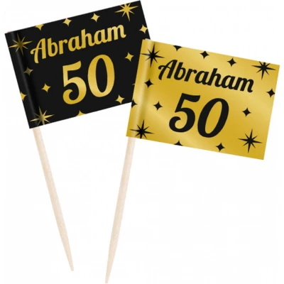 Afbeelding van Coctail Prikkers Abraham 50 jaar Classy 6,5cm stuks