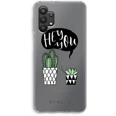 Afbeelding van Case Company® hoesje geschikt voor Samsung Galaxy A32 5G Hey you cactus Soft Cover Telefoonhoesje Bescherming aan alle Kanten en Schermrand