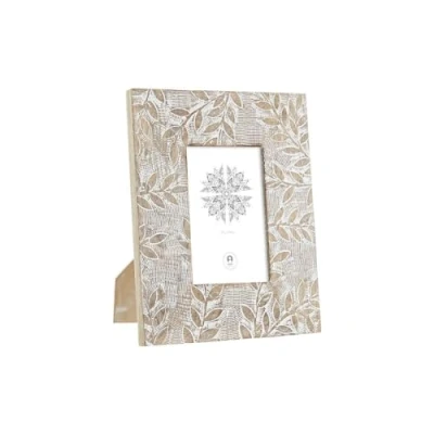 Afbeelding van Fotolijsten DKD Home Decor Wit Natuurlijk Kristal Mangohout Indiaas 20 x 1,3 25 cm