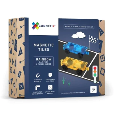 Afbeelding van Connetix Magnetische Tegels Uitbreidingsset Cars 2 stuks